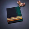 Poly Cotton Black Plain Saree
