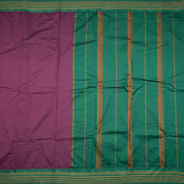 Dharwad Cotton Purple Plain Saree 02