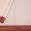 Dharwad Cotton Cream Plain Saree 02