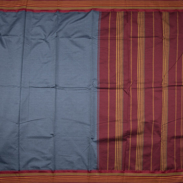 Dharwad Cotton Grey Plain Saree 05
