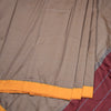 Dharwad Cotton Light Brown Plain Saree