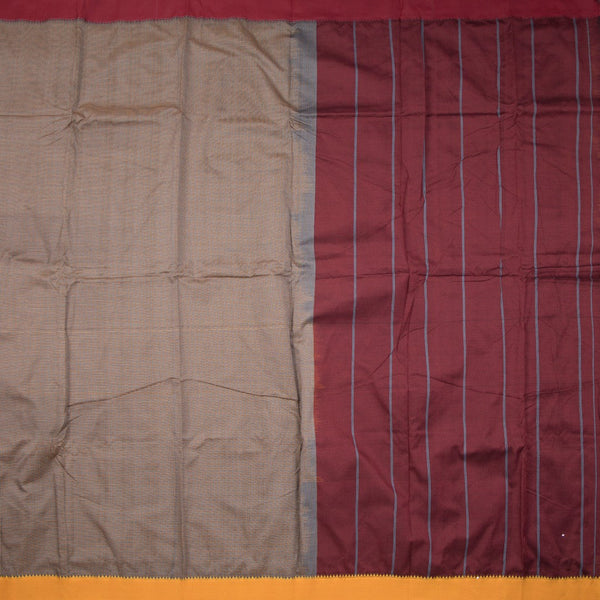 Dharwad Cotton Light Brown Plain Saree