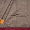 Dharwad Cotton Light Brown Plain Saree