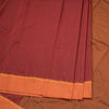 Dharwad Cotton Maroon Plain Saree 04