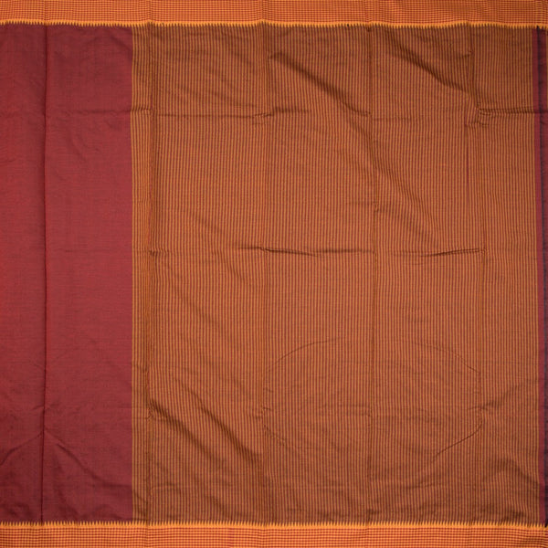 Dharwad Cotton Maroon Plain Saree 04