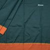 Dharwad Cotton Dark Green Plain Saree 04