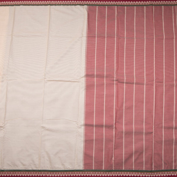 Dharwad Cotton Cream Plain Saree 03