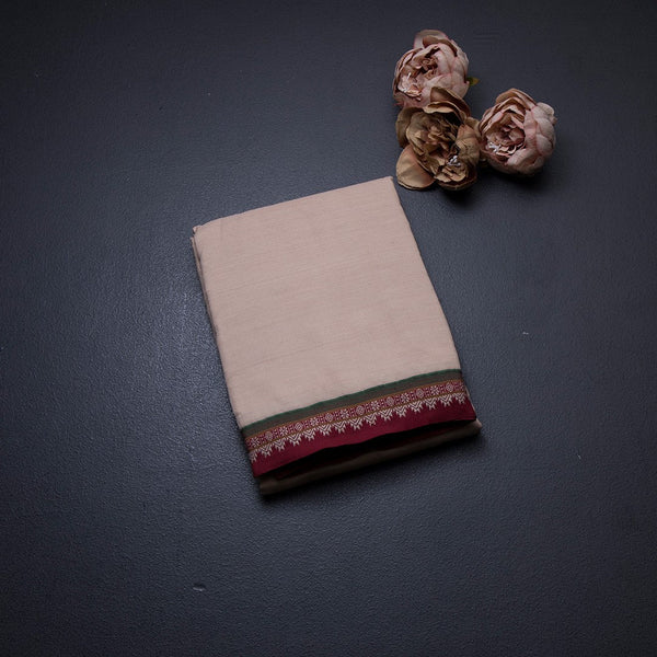 Dharwad Cotton Cream Plain Saree 03