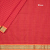 Kalyani Cotton Red Color Checked Saree