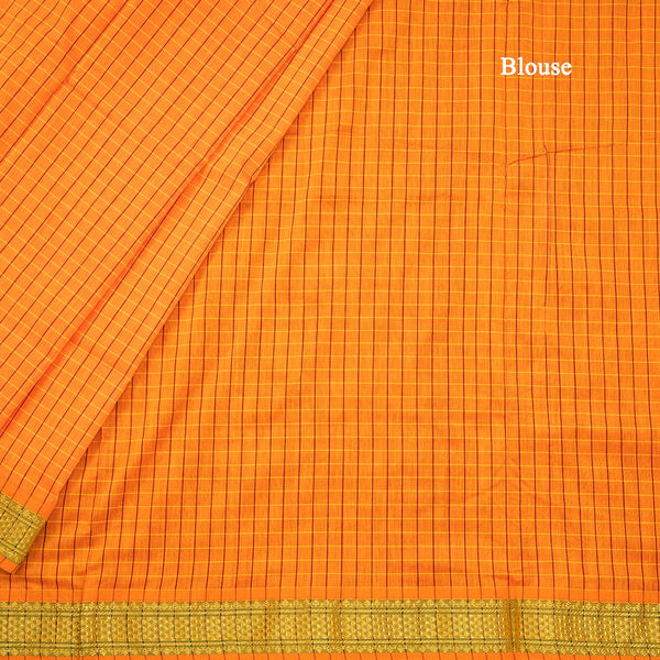 Kalyani Cotton Yellow Color Checked Saree