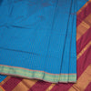 Kalyani Cotton Blue Color Checked Saree