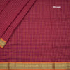 Kalyani Cotton Maroon Color Checked Saree