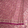 Faux Crepe Purple Printed Saree