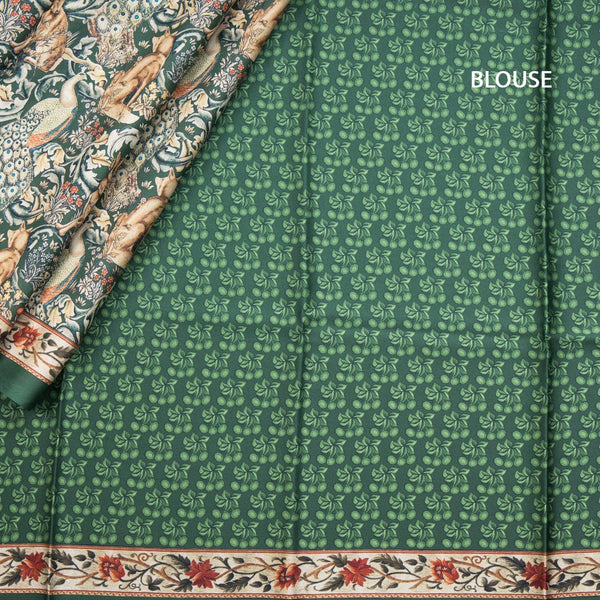 Faux Crepe Multi Colour Printed Saree 19