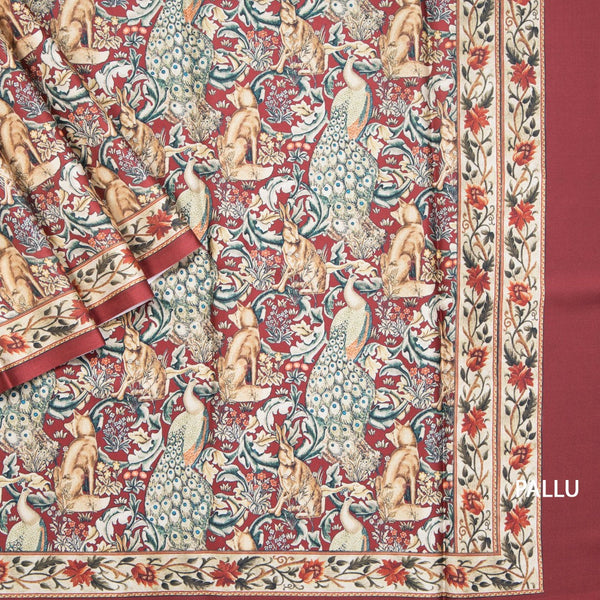 Faux Crepe Multi Colour Printed Saree 20