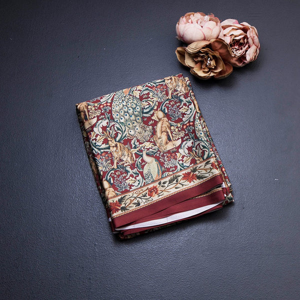 Faux Crepe Multi Colour Printed Saree 20