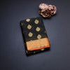 Semi Mysore Silk Black Embroidered Saree