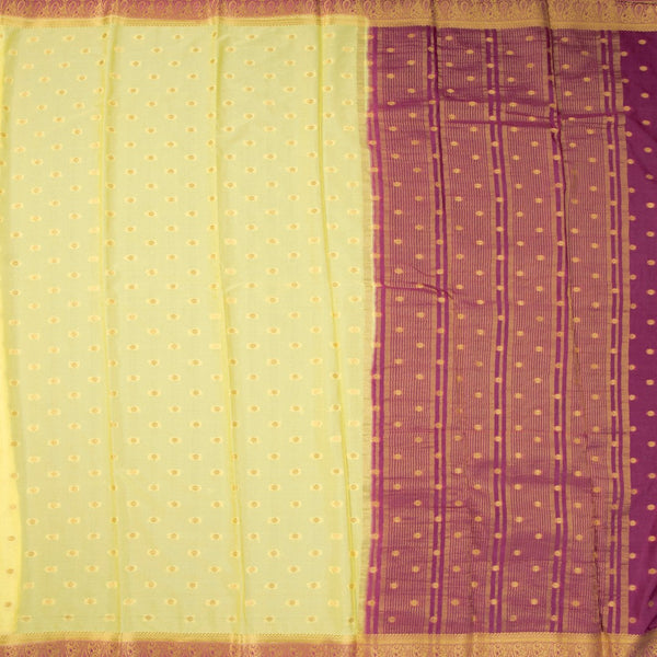 Semi Mysore Silk Cyan Yellow Embroidered Saree