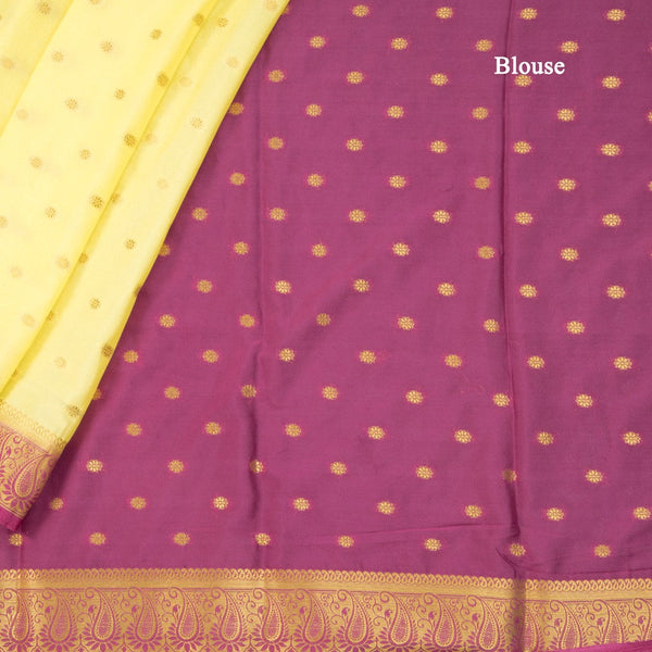 Semi Mysore Silk Cyan Yellow Embroidered Saree
