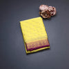 Semi Mysore Silk Cyan Yellow Embroidered Saree