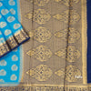 Semi Mysore Silk Sky Blue Embroidered Saree 03