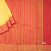 Semi Mysore Silk Lemon Yellow Plain Saree