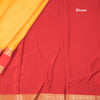 Semi Mysore Silk Lemon Yellow Plain Saree
