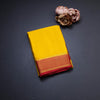 Semi Mysore Silk Lemon Yellow Plain Saree