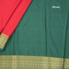 Semi Mysore Silk Red Plain Saree 08