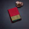 Semi Mysore Silk Red Plain Saree 08