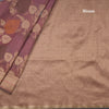 Semi Banaras Wine Colour Embossed With Zari Worked Saree