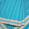 Bengali Cotton Rama Blue Floral Printed Saree