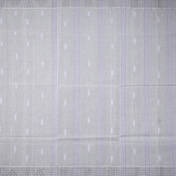 Bengali Cotton White Thread Embossed Saree