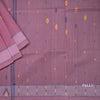 Bengali Cotton Onion Pink Thread Embossed Saree