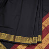 Kalyani Cotton Black Plain Saree With Zari Border