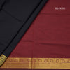 Kalyani Cotton Black Plain Saree With Zari Border