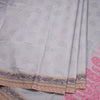 Negamam Cotton Grey Floral Printed Saree