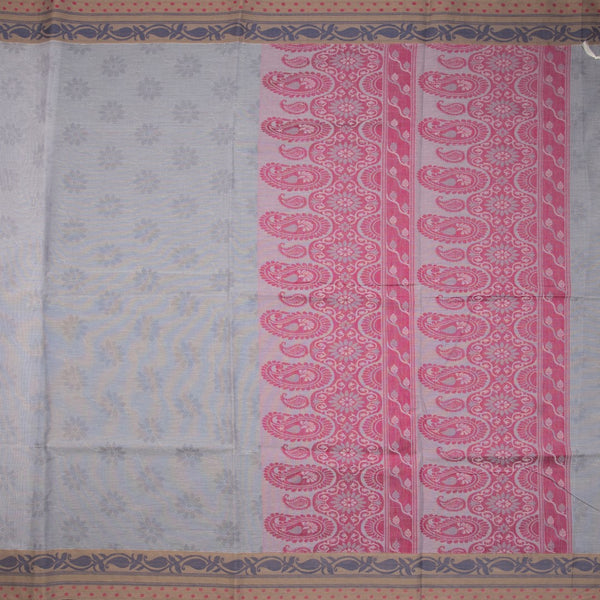 Negamam Cotton Grey Floral Printed Saree