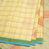 Negamam Cotton Lime Yellow Checked Saree