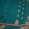 Negamam Cotton Peacock Blue Embossed Saree