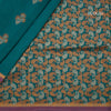 Negamam Cotton Peacock Blue Embossed Saree