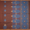 Negamam Cotton Cinnamon Brown Embossed Saree 02