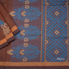 Negamam Cotton Cinnamon Brown Embossed Saree 02
