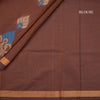 Negamam Cotton Cinnamon Brown Embossed Saree 02