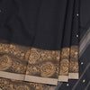 Negamam Cotton Black Thread Embroidered With Small Buttas Saree