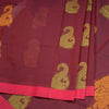 Negamam Cotton Maroon Peacock Embossed Saree