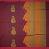 Negamam Cotton Maroon Peacock Embossed Saree