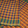Poly Cotton Multi Colour Checked Saree 11