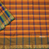 Poly Cotton Multi Colour Checked Saree 11