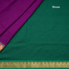 Poly Cotton Purple Plain Saree With Temple Design Border